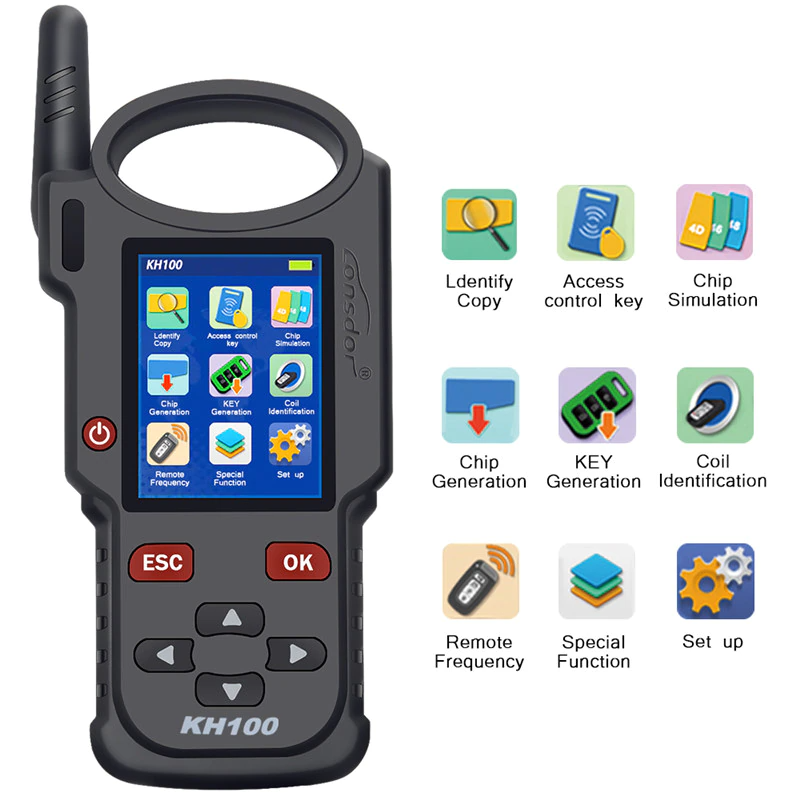 LONSDOR KH100+ Hand-Held Remote Key Programmer key/simulate/ generate chip/generate remote