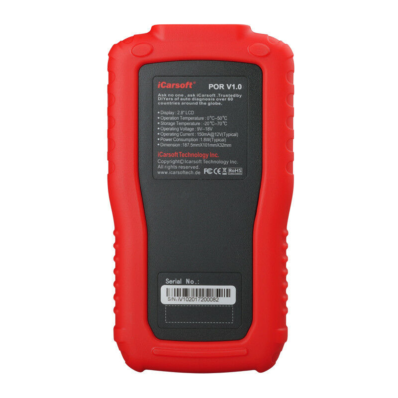 iCarsoft POR V1.0 Fits Porsche OBD2 Diagnostic Fault Code Reset Scanner Tool