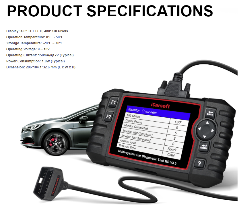 Icarsoft MB V3.0 For Mercedes-Benz/Sprinter/Smart Multi Sys Diagnostic Scan Tool