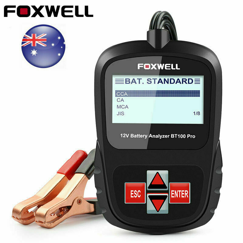 FOXWELL BT100 6V 12V Car Battery Tester For Flooded AGM GEL 100 to 1100CCA 200AH