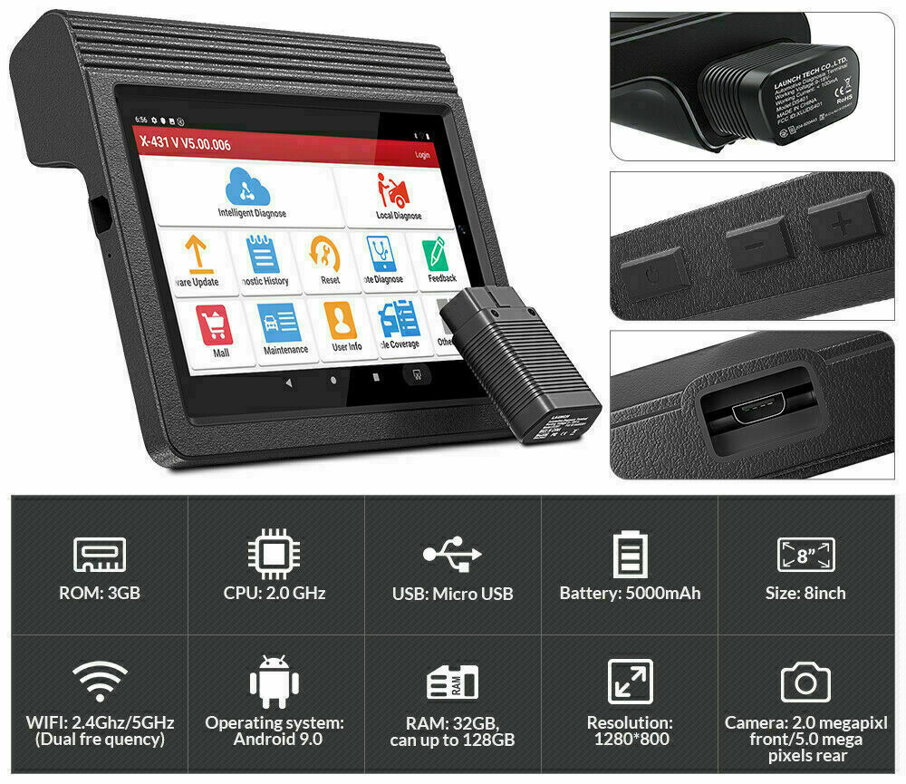 LAUNCH X431 PAD3 OBD2 Scanner Bidirectional Diagnostic Tool ECU Key Coding