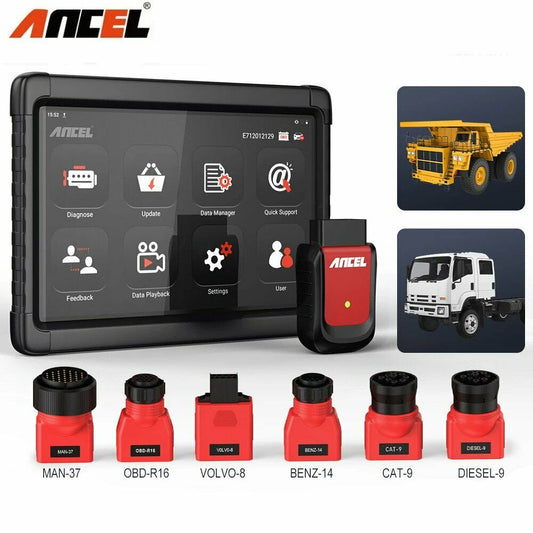 ANCEL X6 HD 24V System Diagnostic Scanner DPF Oil ECU Reset PRV Truck Diagnostic