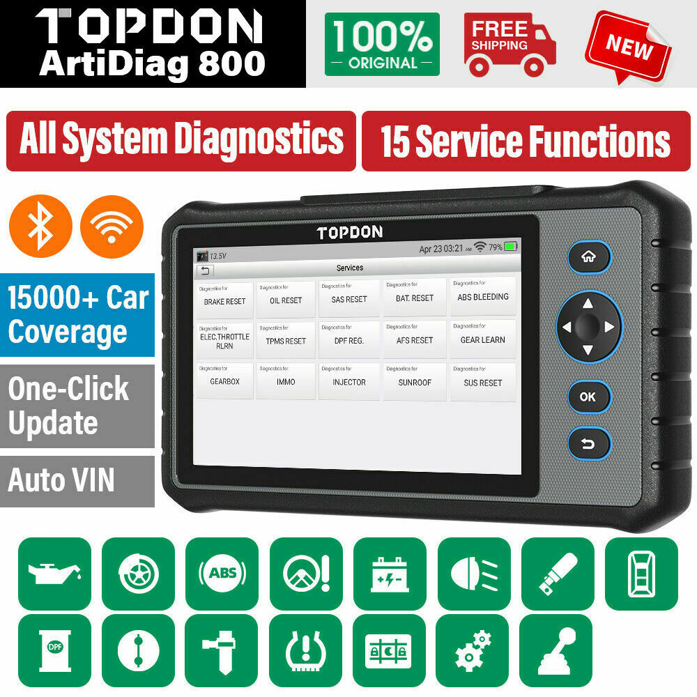 TOPDON Artidiag800 OBD2 AUTO Diagnostic Tool Scanner Full System IMMO KEY Coding - Auto Lines Australia