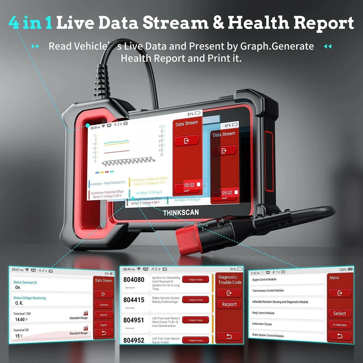 THINKCAR Thinkscan+ S4 OBD2 Auto Diagnostic Scanner