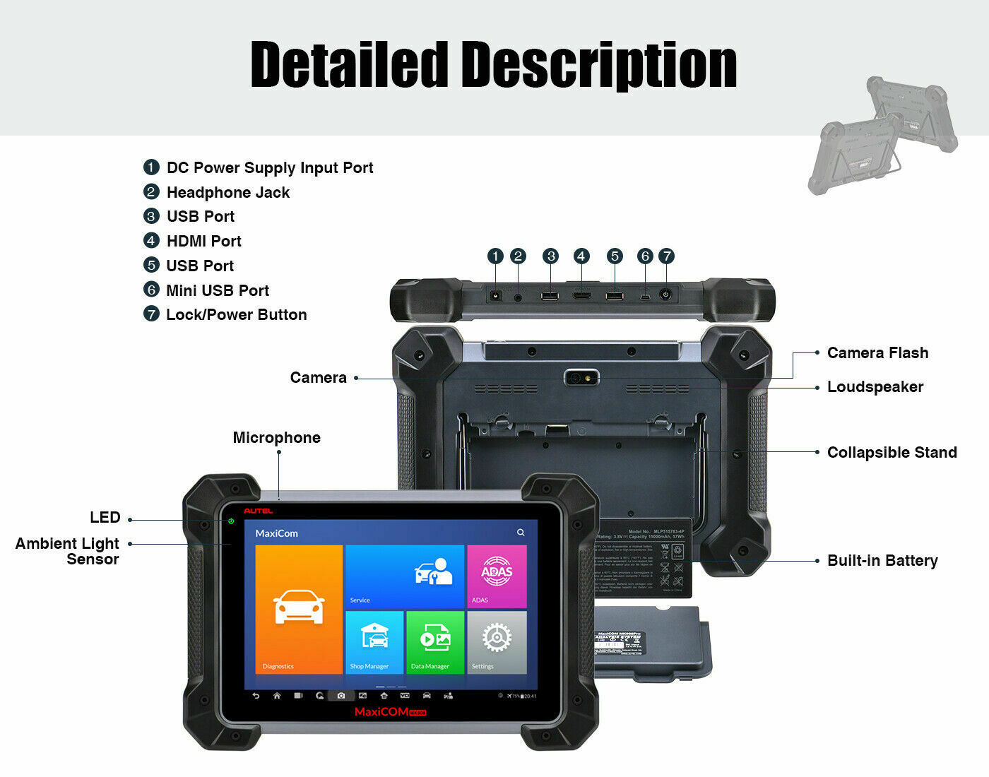 Autel MaxiCom MK908 Bluetooth Diagnostic ALL System ECU Coding Auto Scanner Tool - Auto Lines Australia