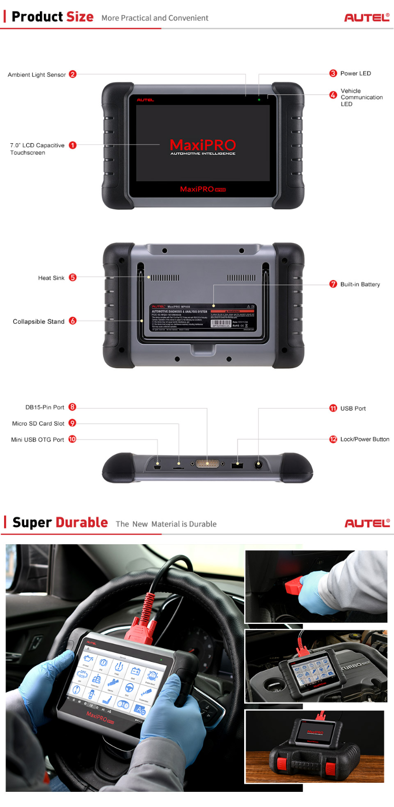 AUTEL MP808 Bi-Directional OE-level OBD2/OBDII Diagnostic ECU Scanner Tool DS808 - Auto Lines Australia