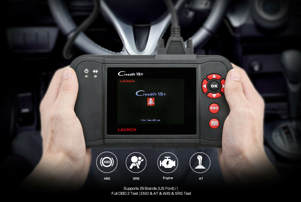 Launch Creader VII+ OBD2 Car Diagnostic Scanner Engine SRS ABS Transmission