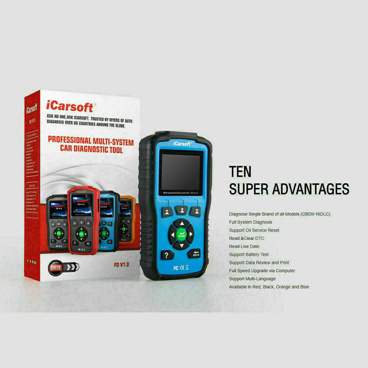 iCarsoft FD V1.0 - Ford Professional Diagnostic Scanner Tool - iCARSOFT SA