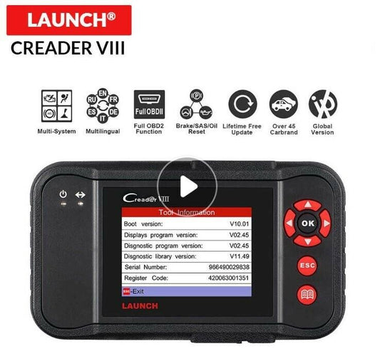 LAUNCH Creader VIII Fault Code Reader Diagnostic Scanner Tool Engine/ABS/SRS/AT+ - Auto Lines Australia