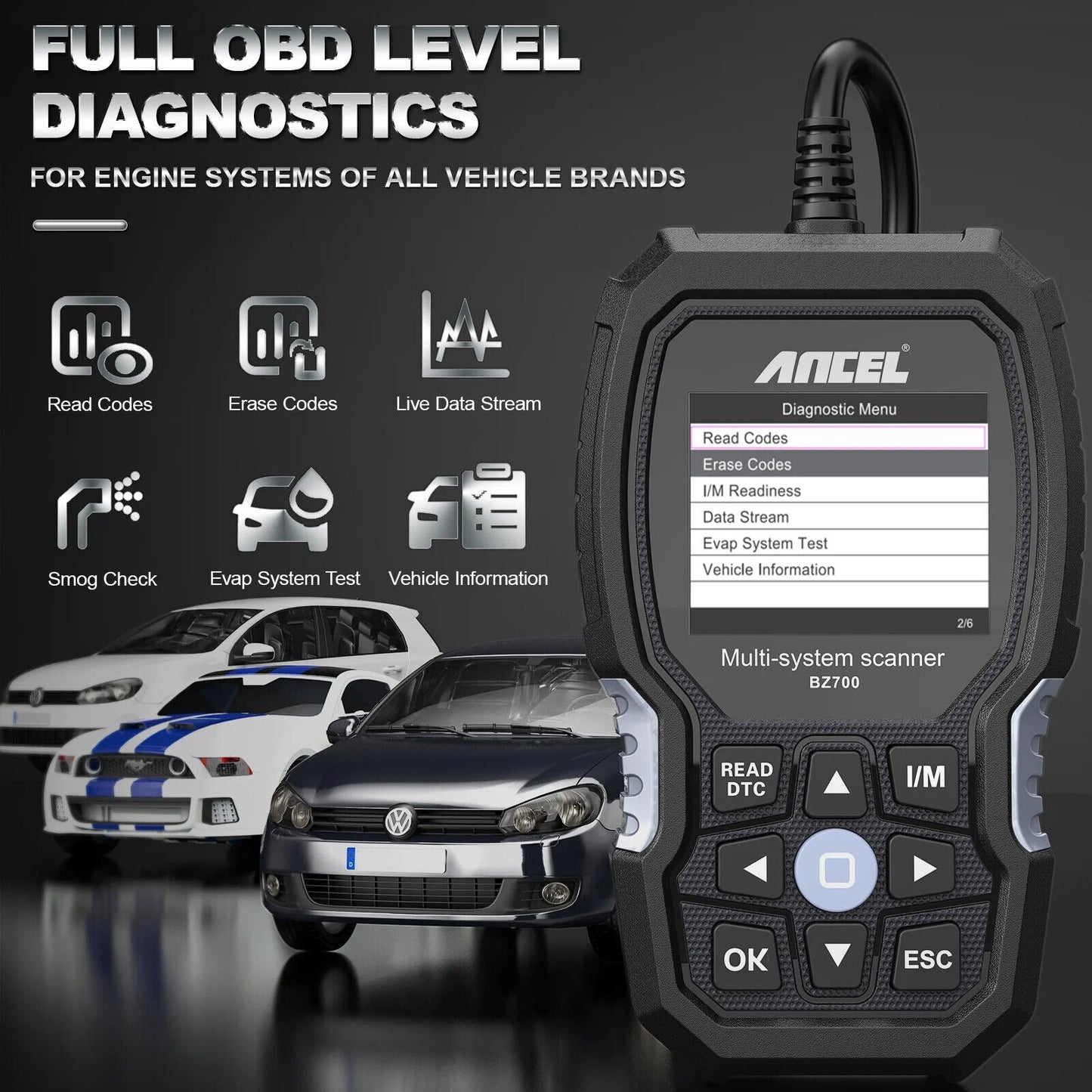 ANCEL BZ700 OBD2 Code Reader Professional for Mercedes Benz - Car's OBD2 USA