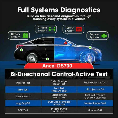 ANCEL DS600 ECU Key Coding BMS Injector Diagnostic Tool - Car's OBD2 USA