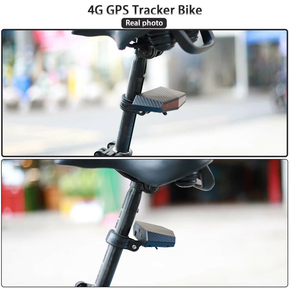 VJOYCAR Global 4G Bike GPS Tracker Tail Lamp Bicycle Alarm System GPS Locator