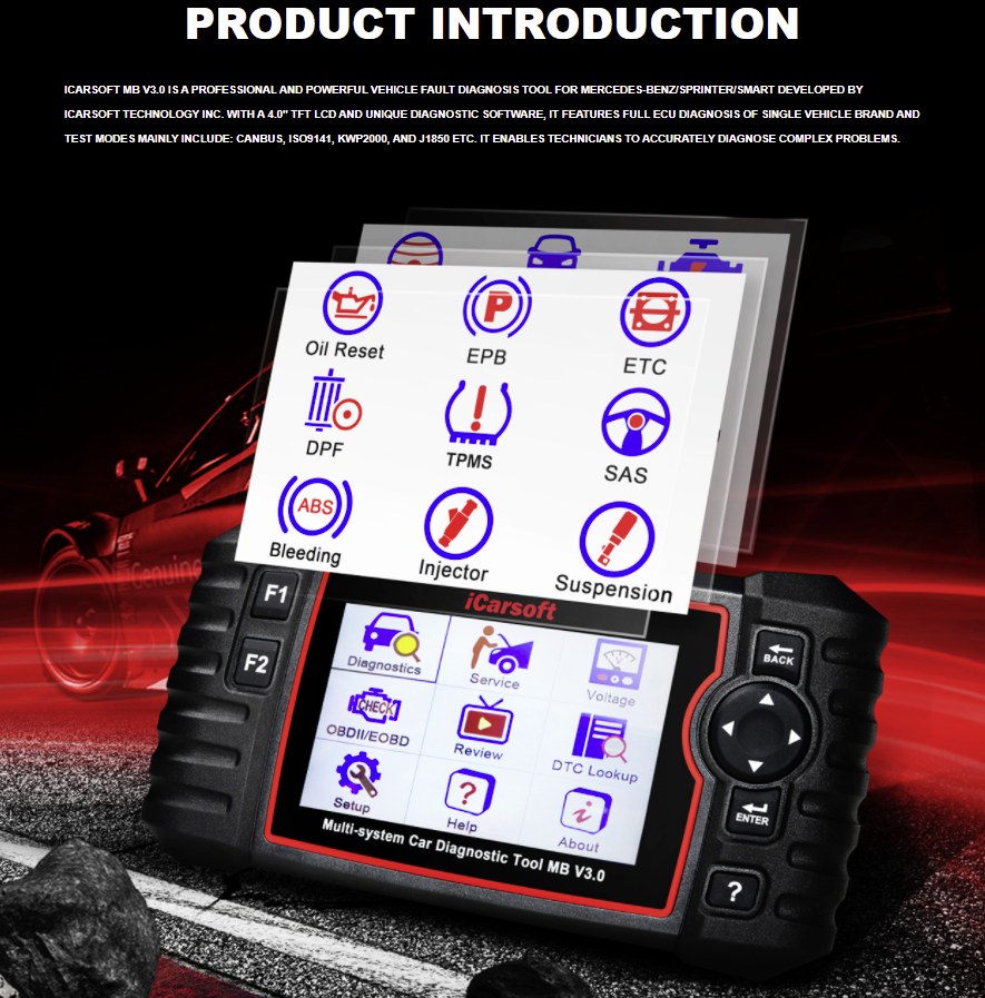 Icarsoft MB V3.0 For Mercedes-Benz/Sprinter/Smart Multi Sys Diagnostic Scan Tool