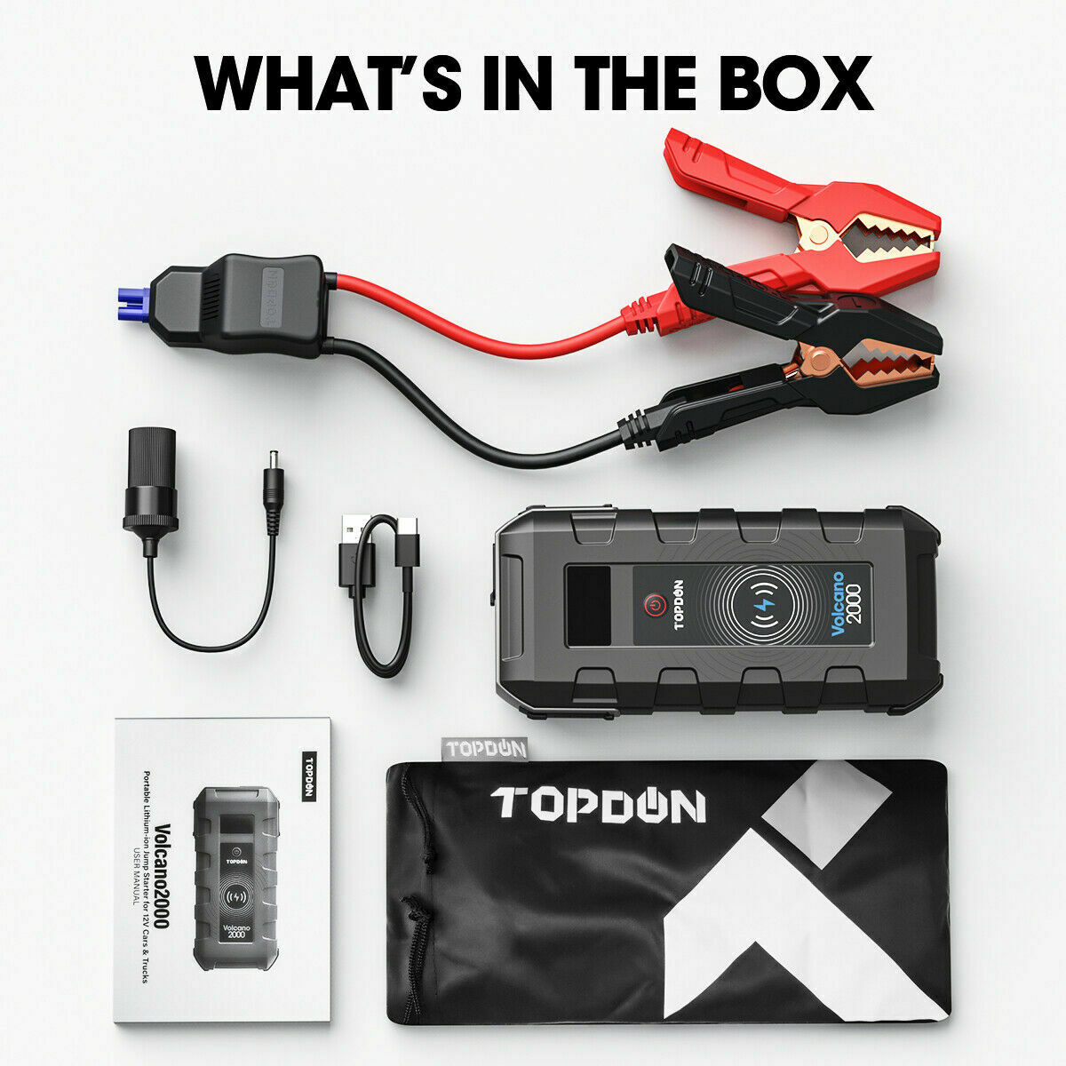 Portable Emergency Car Jump Starter Kit 12V 2000A Peak 20800mAh Battery Charger