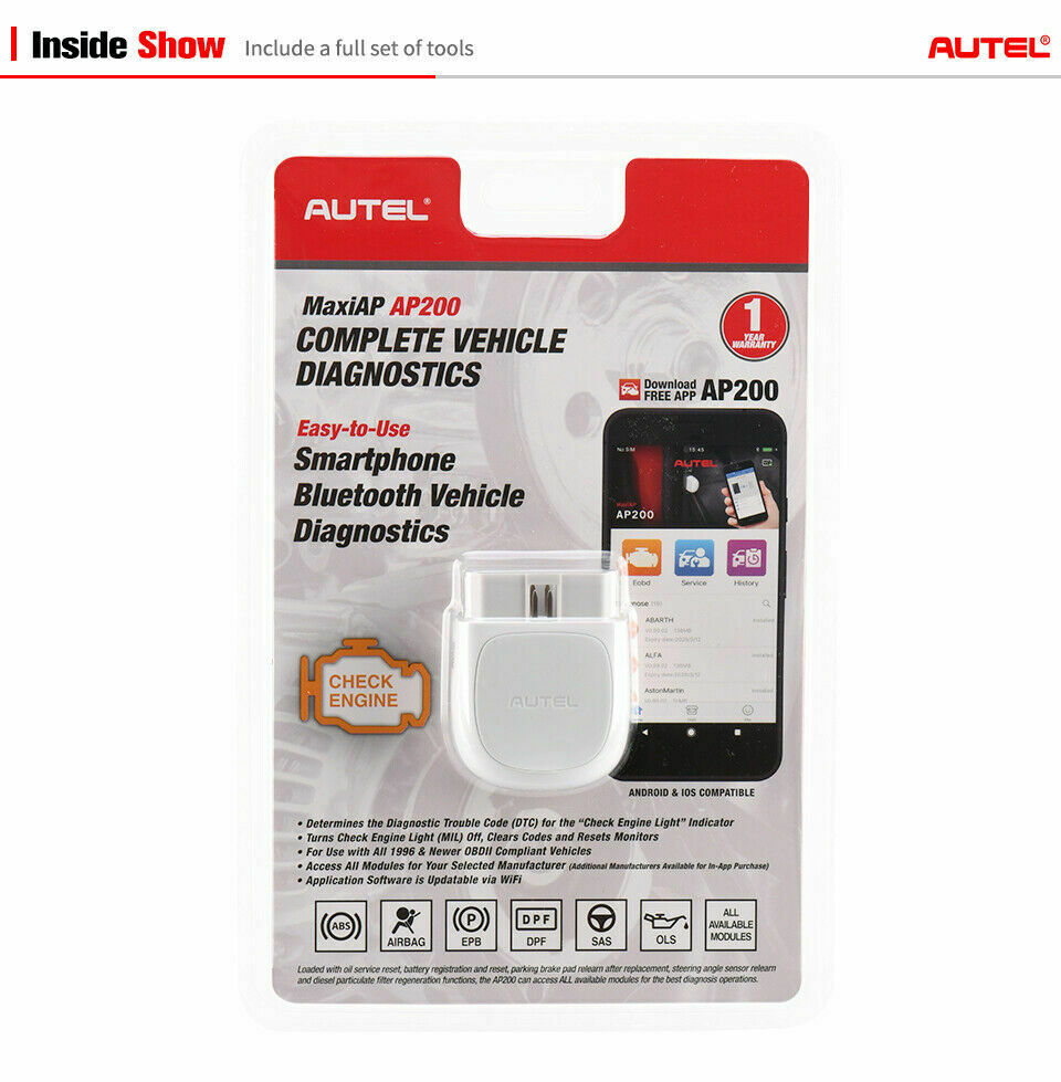 Autel AP200 Bluetooth OBD2 Diagnostic Scan Tool - Car's OBD2 USA