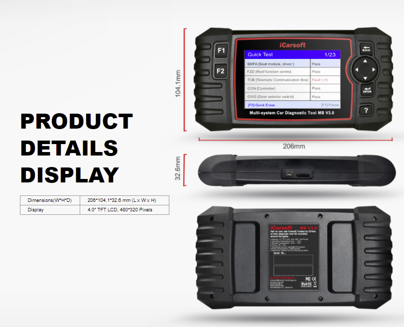 Icarsoft MB V3.0 For Mercedes-Benz/Sprinter/Smart Multi Sys Diagnostic Scan Tool