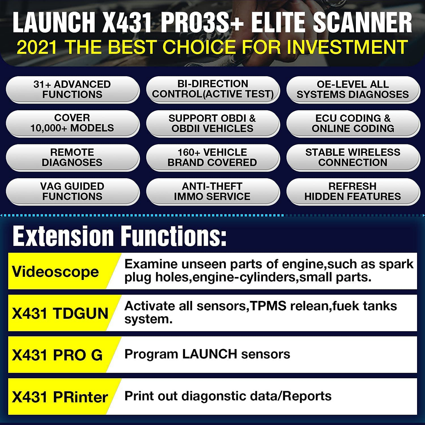 LAUNCH X431 PRO3S+ Bidirectional Automotive Scan Tool All System Diagnostic Tool - Auto Lines Australia