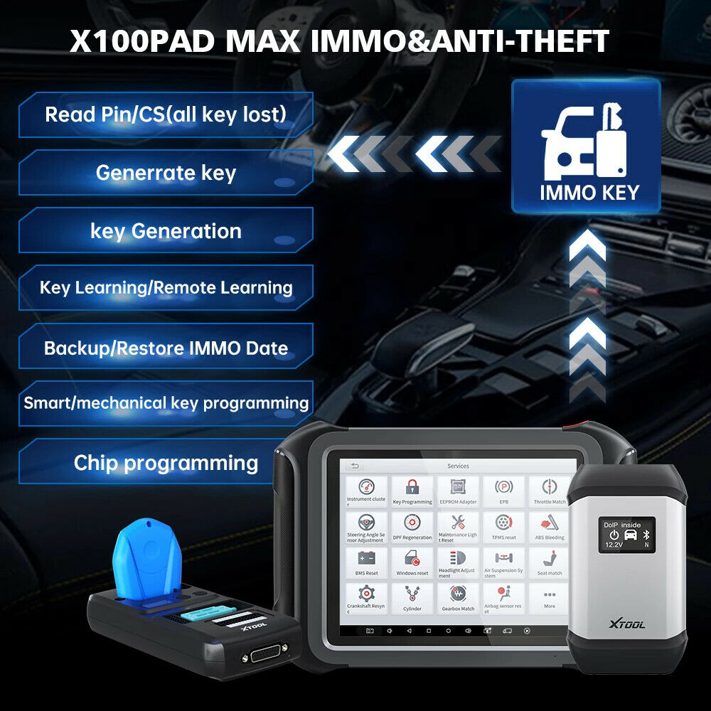 XTOOL X100 MAX Auto IMMO programmer 10" Bluetooth with 30+special functions