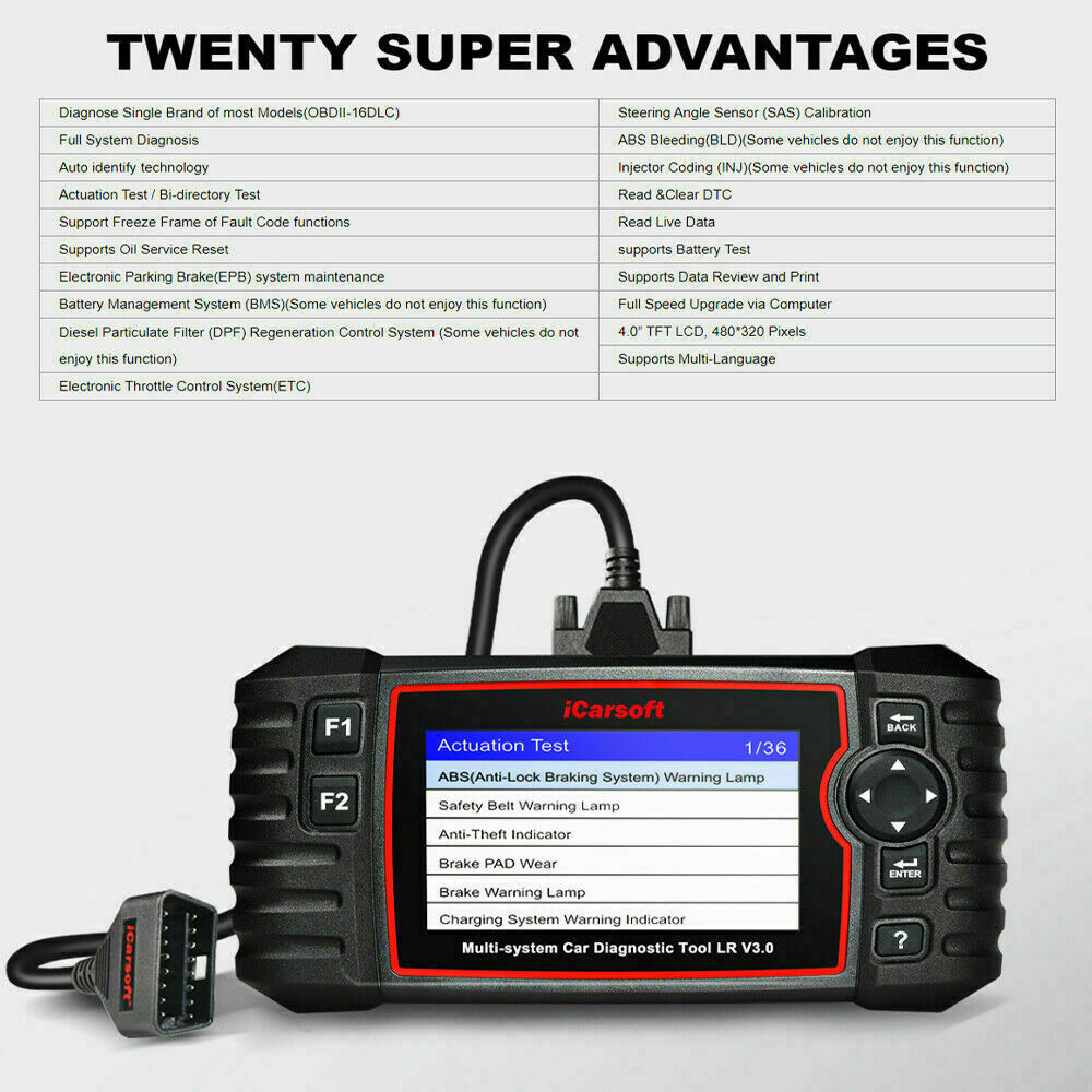 iCarsoft LR V3.0 For RANGE ROVER LANDROVER JAGUAR OBD2 Diagnostic Tool Scanner - Auto Lines Australia