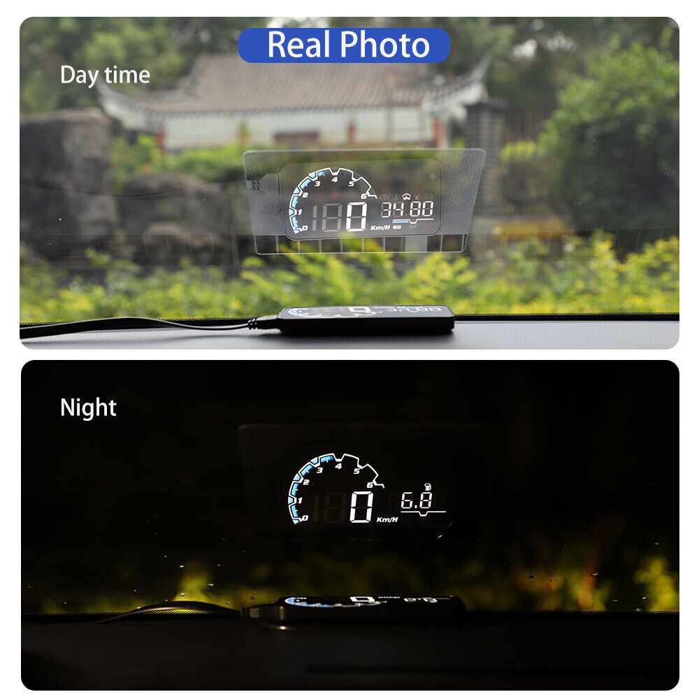 VH300 Car HUD 5.5' Head Up Display OBD EUOBD Windshield Speedometer Projector