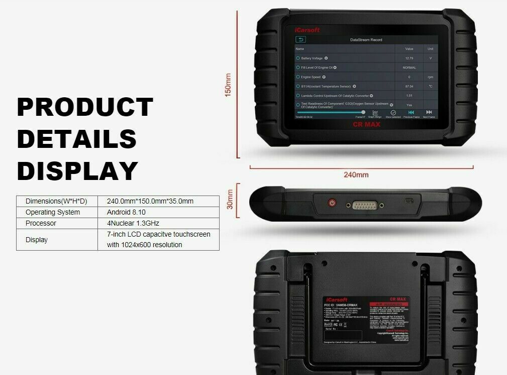 iCarsoft CR MAX - 2023 FULL System ALL Makes Diagnostic Scan Tool - Auto Lines Australia