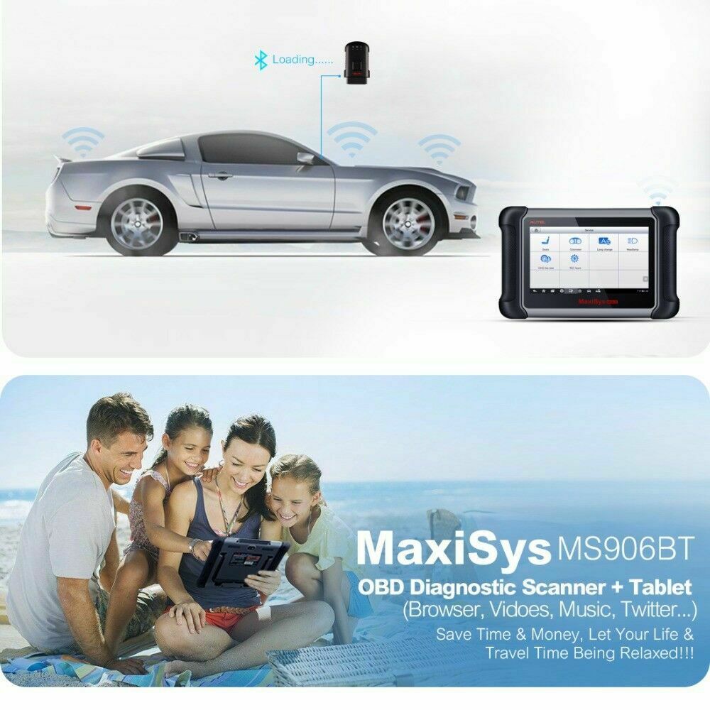 Autel MaxiSys MS906BT OBD2 Bluetooth Auto Diagnostic Scanner Tool ECU Coding AU - 2 YEARS FREE UPDATES