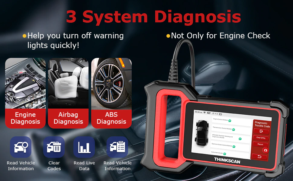 THINKCAR Thinkscan Plus S2 OBD2 Scanner ABS SRS Engine Diagnosis Oil DPF Reset P