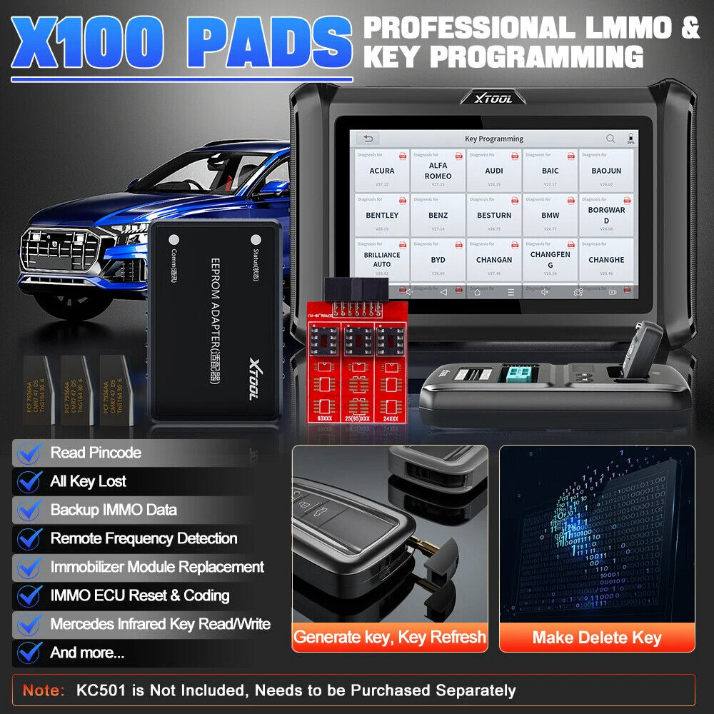 XTOOL X100 PADS Update Ver Of X100 PLUS Car Read Pin Code OBD2 Diagnostic Scan