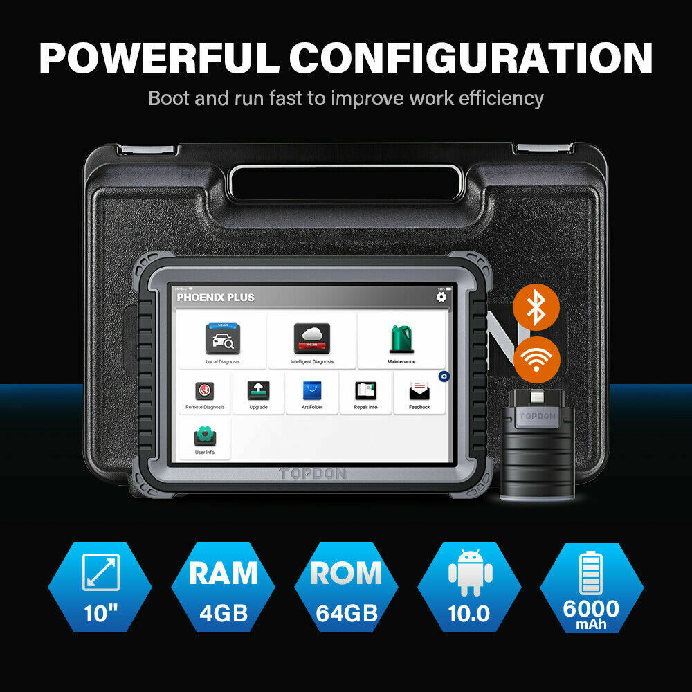 TOPDON Phoenix Plus All System Diagnostic Scanner OBD2 Code Reader ECU Coding