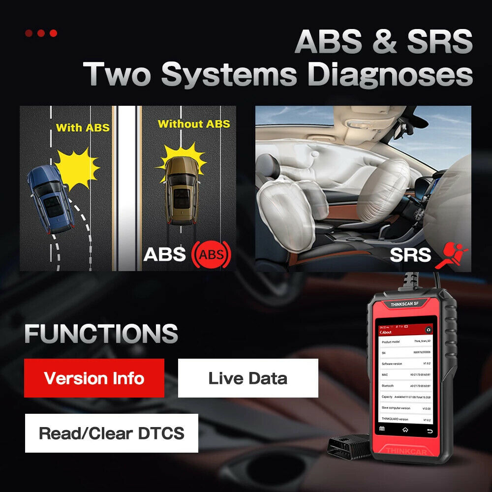 Thinkcar SF100 OBD2 Auto Scanner Engine ABS Airbag Code Reader Electronic Parkin