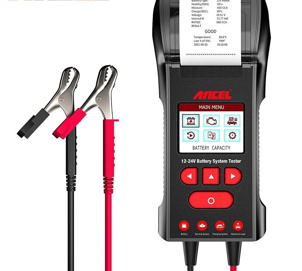 ANCEL BST600 12V/24V Car Battery Tester - Car's OBD2 USA