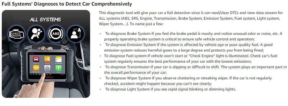 Autel MK808 Automotive OBD2 Diagnostic Scan Tool ABS SRS Car Full System Scanner - Auto Lines Australia