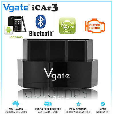 Vgate iCar 3 ELM327 BLUETOOTH OBD2 Fault Code Diagnostic Scan Tool For ANDROID - Auto Lines Australia