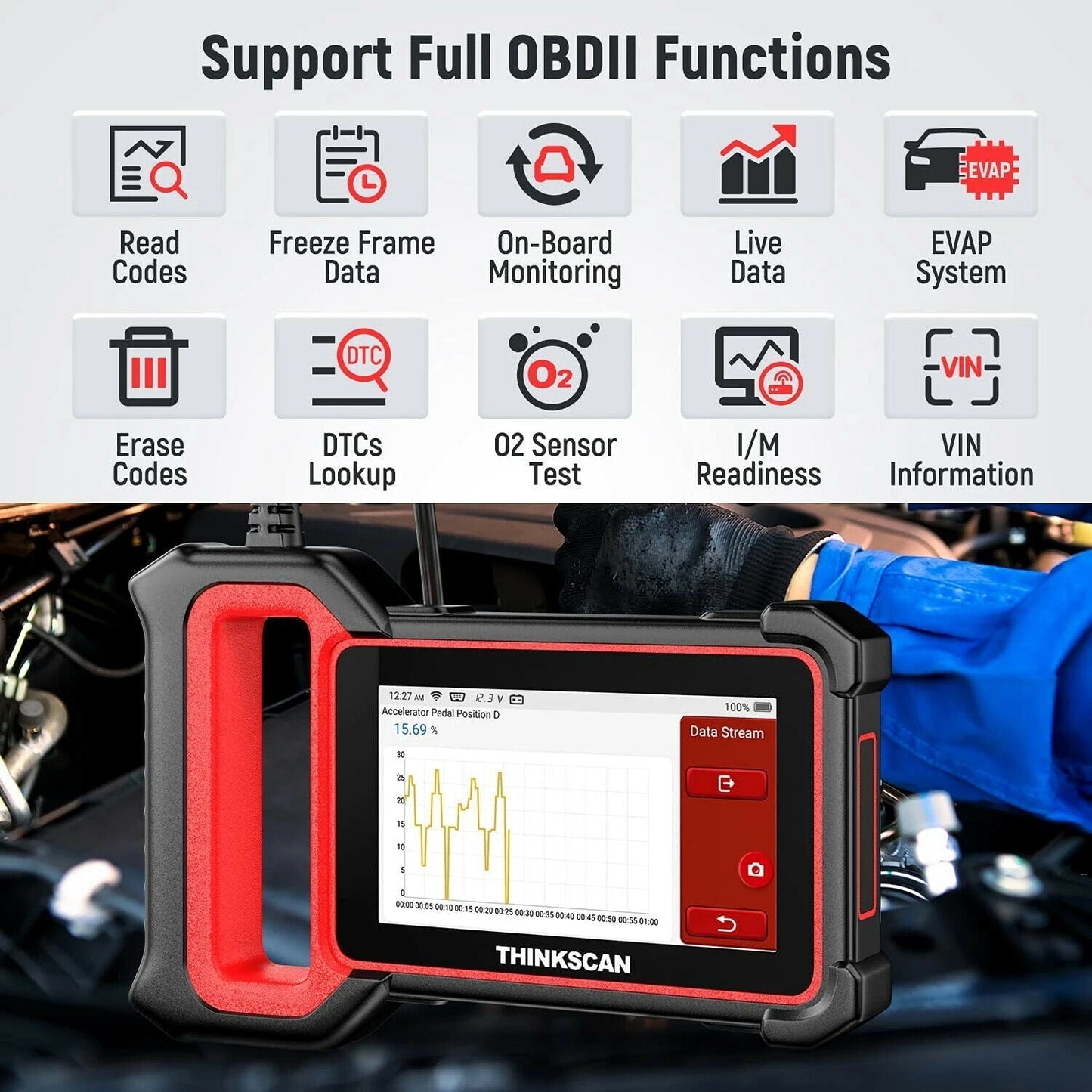 THINKCAR Thinkscan Plus S7 OBD2 Scanner Multi System Scan SAS SRS DPF Reset OBD2