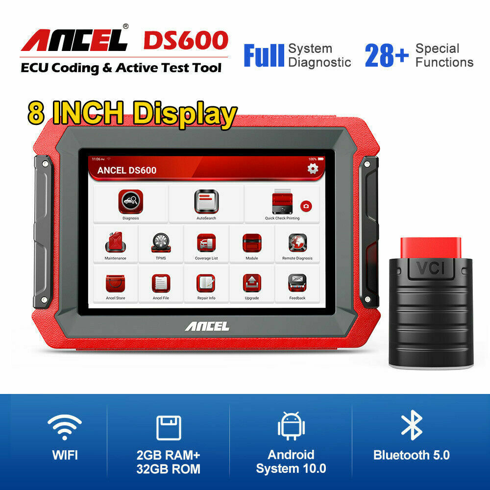 ANCEL DS600 ECU Key Coding BMS Injector Diagnostic Tool - Car's OBD2 USA