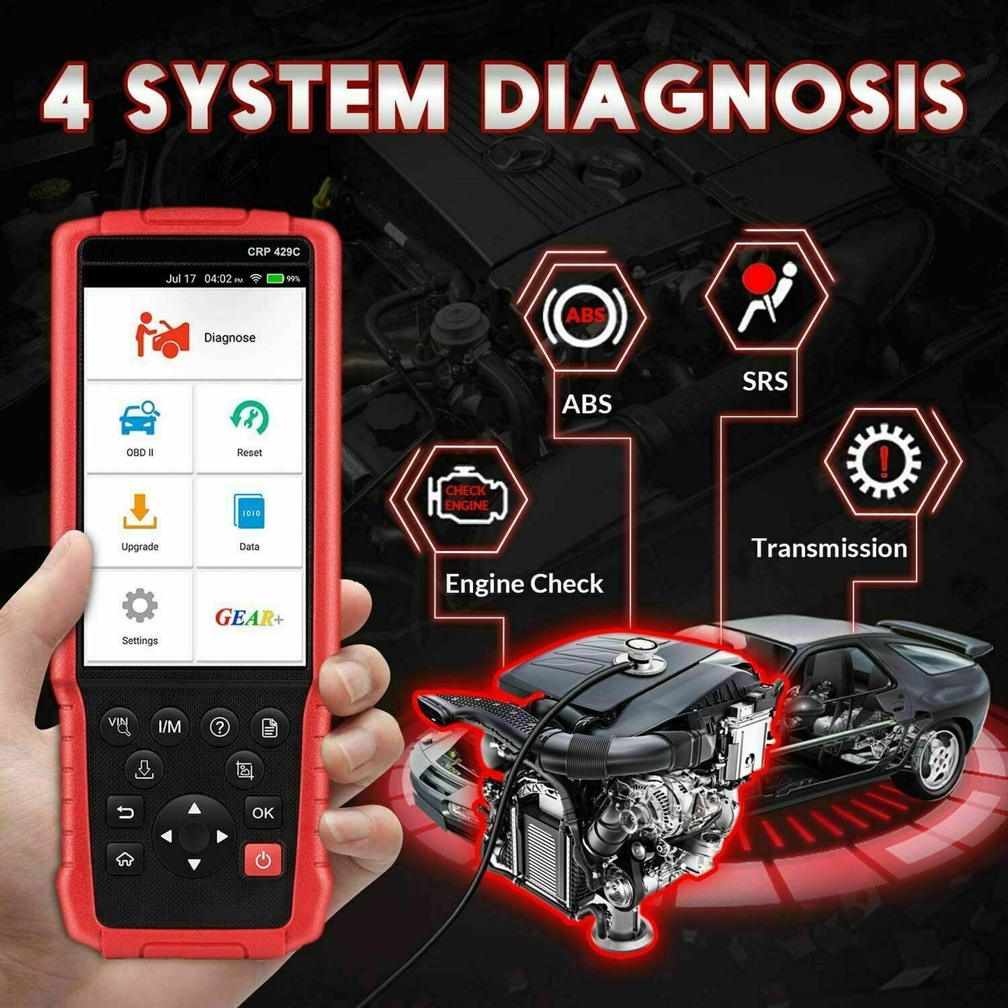 LAUNCH X431 CRP429C OBD2 Scanner Car ABS Engine Code Reader Diagnostic Scan Tool