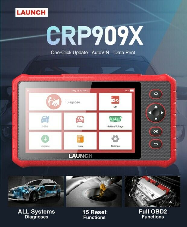 LAUNCH CRP909X X431 OBD2 Fault Code Reader Reset Diagnostic Scan Tool AU VERSION