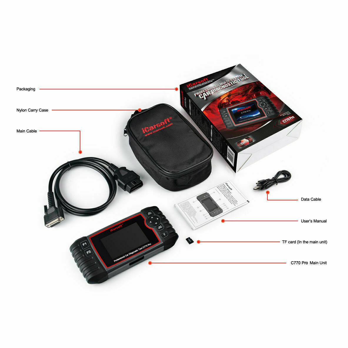 iCarsoft C770 Pro Multi-Systems Diagnostic Scan Tool for Multi-Brand Vehicles - Auto Lines Australia