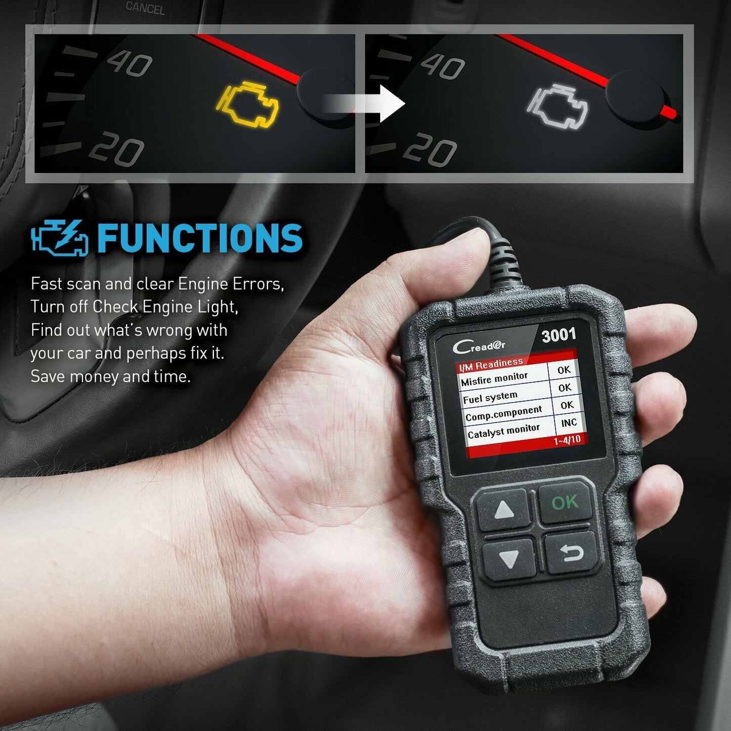 LAUNCH CR319 OBD2 Car Engine Fault Code Reader Diagnostic Scanner Scan Tool OBD