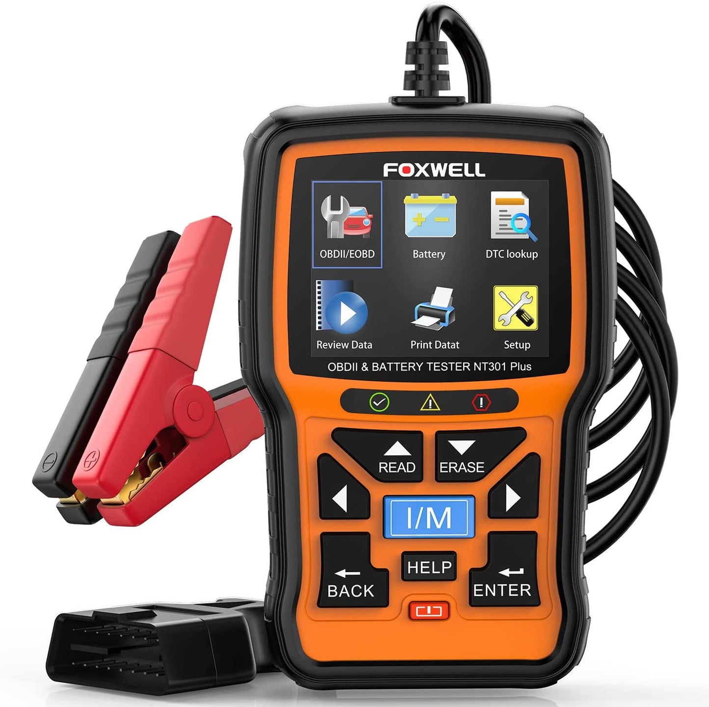 FOXWELL NT301 Plus CAR OBDII/EOBD Code Reader Scanner & 12V Battery Check Tester