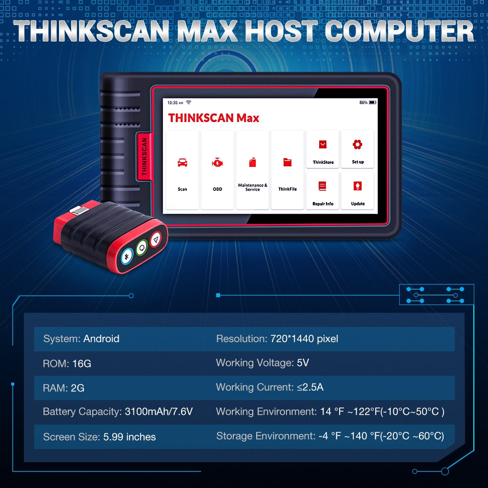 Thinkcar Thinkscan Max Full System Professional OBD2 Scanner - Auto Lines Australia