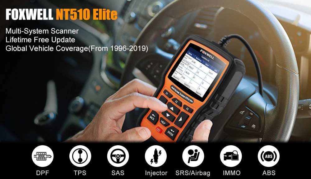 FOXWELL NT510 Full System OBD2 Auto Fault Code Reader Reset Diagnostic Scan Tool Fits CITREON