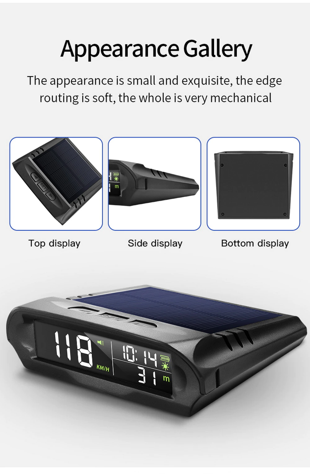 Wireless HUD HEAD-UP DISPLAY Car/Truck/Bus Solar Panel Digital Speedometer Universal GPS Speed Warning Alarm