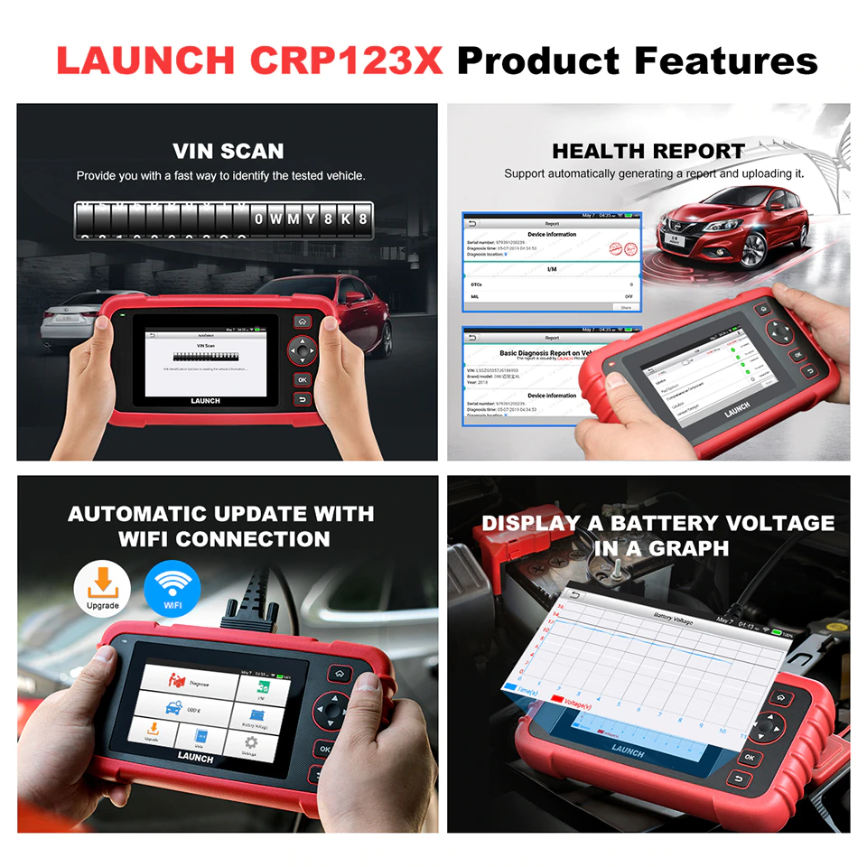 LAUNCH X431 CRP123X PRO OBD2 Diagnostic Scanner Fault Car Code Reader