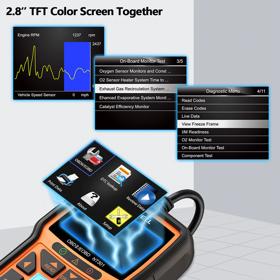 Foxwell NT301 OBDII/EOBD Diagnostic Code Reader and Scanner