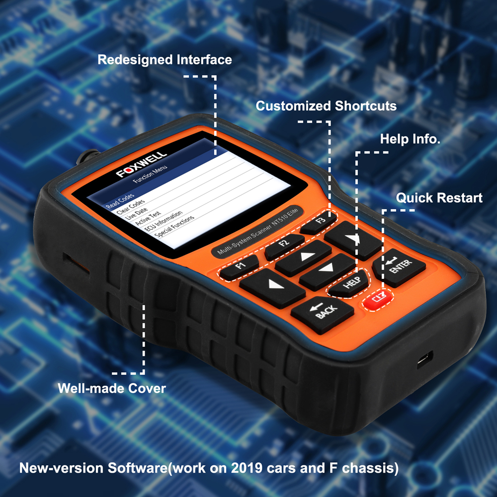 FOXWELL NT510 Full System OBD2 Auto Fault Code Reader Reset Diagnostic Scan Tool Fits LAND ROVER - Auto Lines Australia