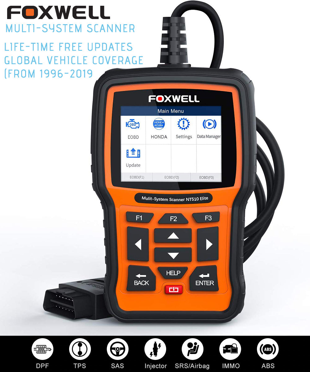 FOXWELL NT510 Full System OBD2 Auto Fault Code Reader Reset Diagnostic Scan Tool Fits FIAT