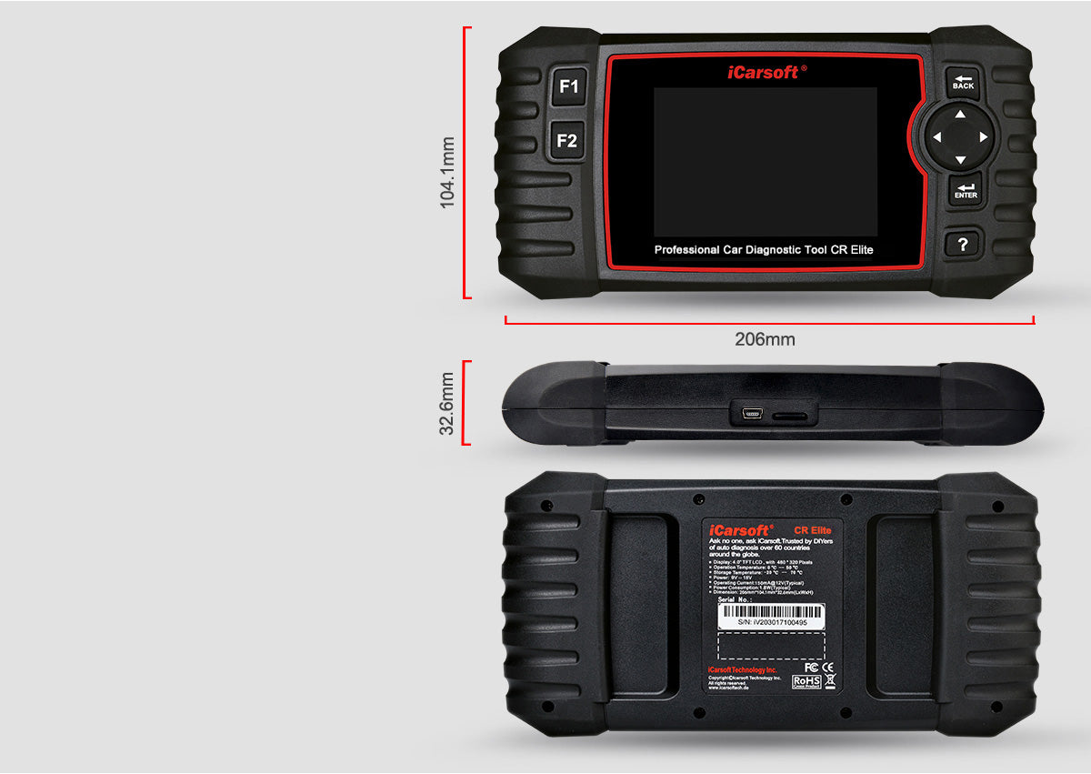 ICARSOFT CR Elite Professional Multi-brand Multi-system Car Diagnostic Tools - Auto Lines Australia