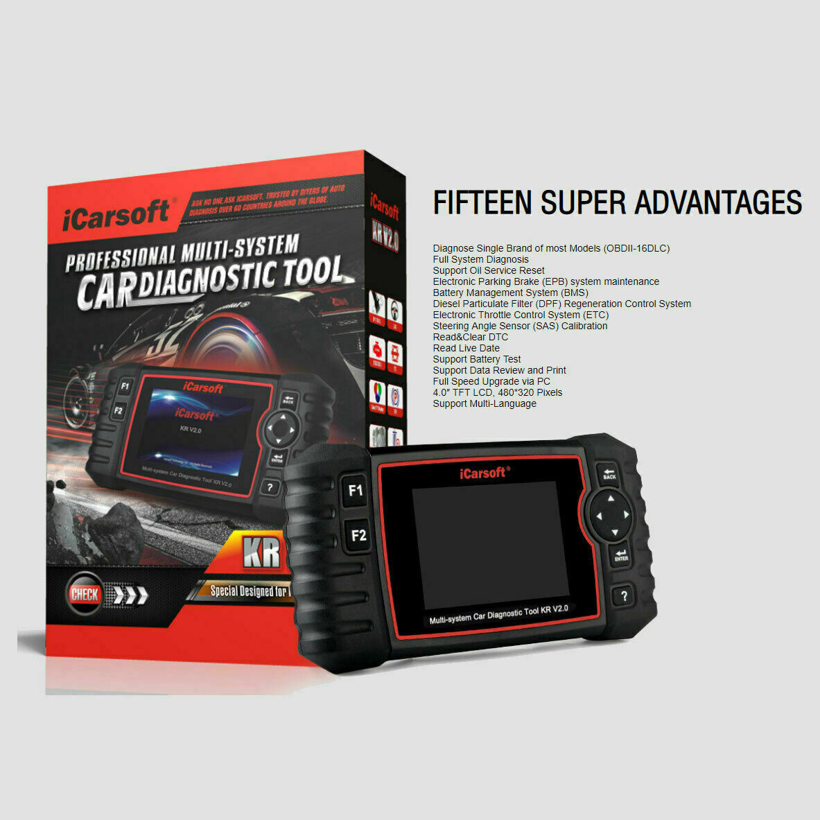 ICARSOFT KR V2.0 OBDII ENGINE DIAGNOSTIC CODE SCAN FOR KIA HYUNDAI DAEWOO - Auto Lines Australia