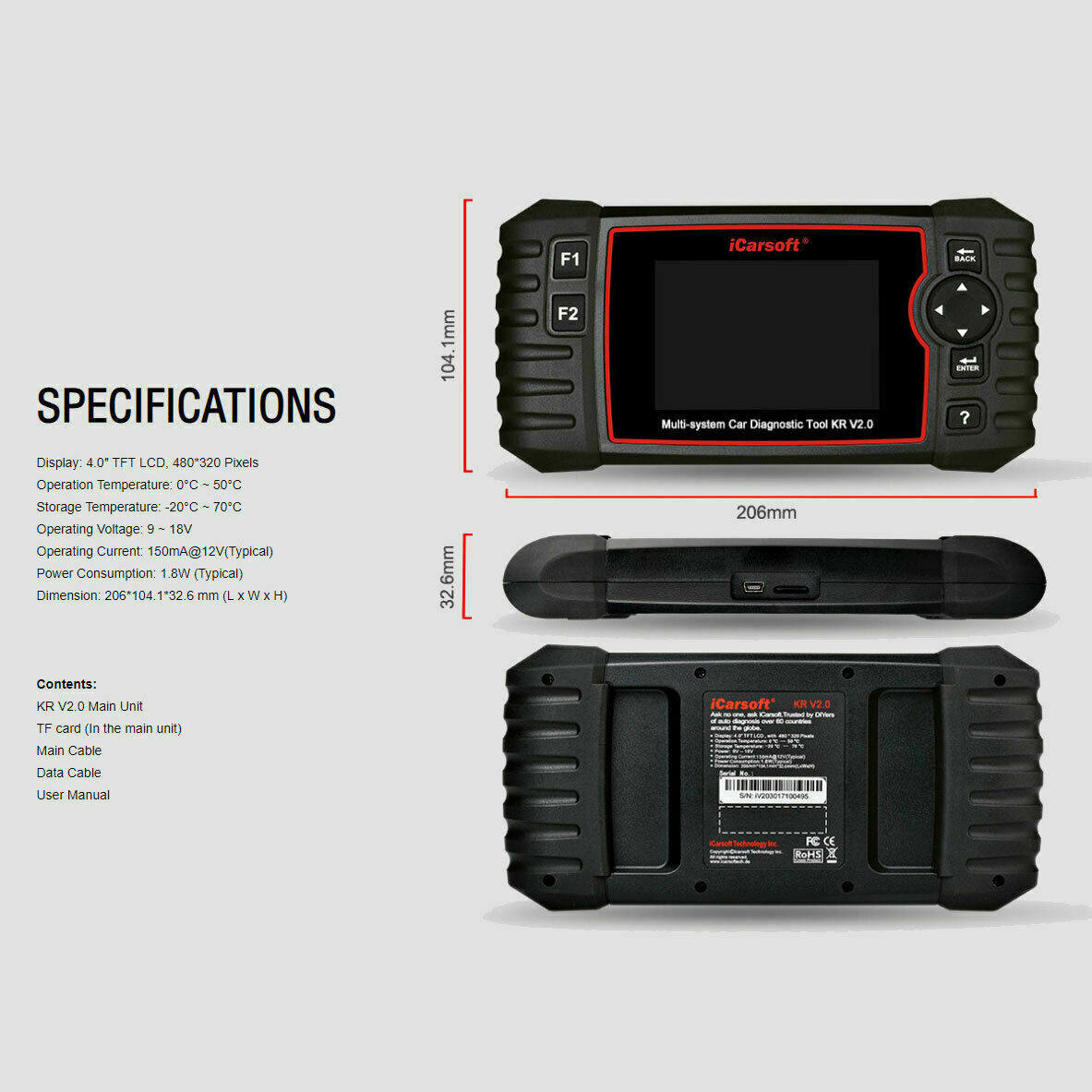 ICARSOFT KR V2.0 OBDII ENGINE DIAGNOSTIC CODE SCAN FOR KIA HYUNDAI DAEWOO - Auto Lines Australia